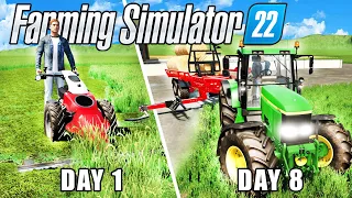 I Spent 24 Hours On A Flat Map With $0... 🚜 Ep. 8 👉 Farming Simulator 2022