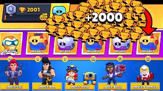 2000 TROPHIES NONSTOP Without Collecting ANYTHING! TROPHY ROAD + BRAWL PASS! Brawl Stars