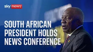 South Africa President Cyril Ramaphosa news conference