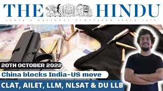The Hindu News Paper Analysis, 20th October 2022- Current AffairsToday|CLAT, AILET,LLM & NLSAT 2023