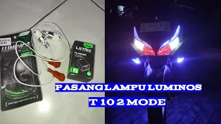 Cara pasang lampu luminos T10 2 mode motor aerox 2023