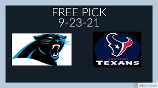 NFL CAROLINA PANTHERS VS. HOUSTON TEXANS FREE PICK 9-23-21