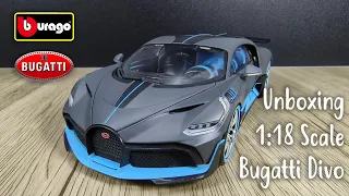 Unboxing Burago Bugatti Divo 1:18 Scale Hypersport Car Diecast Model