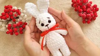 ⌛ЗА 10 МИН🐇ЗАЙЧИК ИЗ ПЛЮШЕВОЙ ПРЯЖИ/crochet bunny