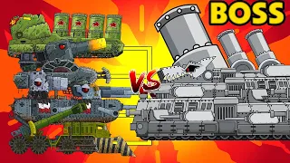 4 Bosses vs Tsar Boss - Mega Boss vs Mega Tanks / Cartoons about tanks