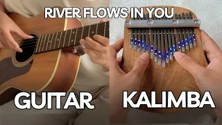 Playing 'River Flows In You' with Guitar & Kalimba