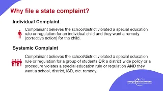 Special Education State Complaints - Michigan Alliance for Families