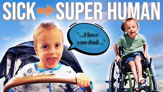 Beckham TALKING! | Sick before SURGERY... | First time outside in his wheelchair!