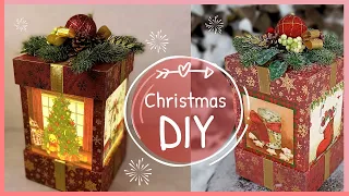 Светящийся "подарок" как украшение и коробка для подарка DIY | Christmas Decorations DIY
