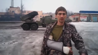 Russian man with broken arm is ordering RU missile MV'S to fire when battlefield music is playing