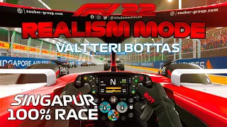 F1 22 Realism Mode - Valtteri Bottas - Singapur [100% Race + Cockpit + No Assists+ No HUD]