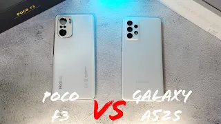 Samsung Galaxy A52s vs Poco F3 Speed , RAM, Temperature, Geekbench, 3D Mark Test!