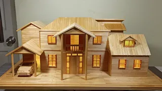 como hacer una casa con palitos de helado - How to make a modern popsicle sticks house