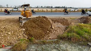 Amazing From The Front As A Whole Project LandWater Filling With Skills Operator DozerKOMATS'U Truck