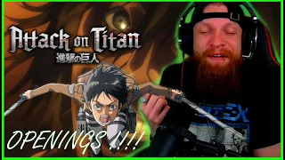 Reacting to ATTACK ON TITAN Openings 1 - 7