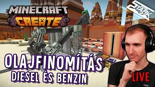 Minecraft Create - 10.Rész (BENZIN & DÍZEL gyártás! Olajfinomító Építés) - Stark LIVE