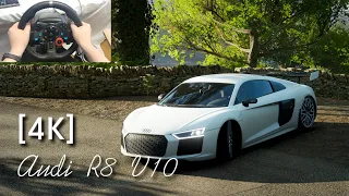 [4K] Audi R8 V10 Plus Driving | Forza Horizon 4  (G29 Steering Wheel)