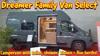 A family campervan - sleeps five - under six metres!  Dreamer family van select