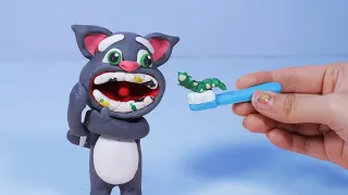 My Talking Tom At The Dentist - Funny Animation Stop Motion Cooking ASMR