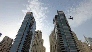 The World's Longest Urban Zipline  XLine Dubai Marina