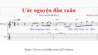 sheet Ước nguyện đầu xuân Tone nữ