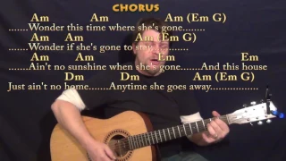 Ain't No Sunshine (Bill Withers) Strum Guitar Cover Lesson with Chords/Lyrics