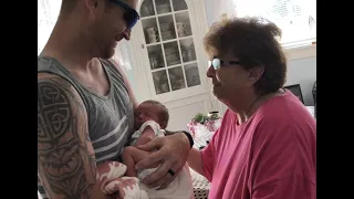 Surprising our families with our adopted baby!
