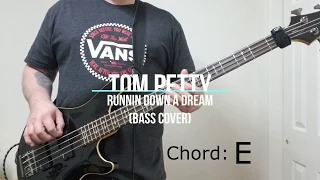 Tom Petty - Runnin Down a Dream Bass Cover (Chords in Video)