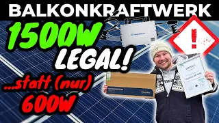 1500W statt 600W BALKONKRAFTWERK LEGAL (!) BETREIBEN - 4 SOLARMODULE -  WECHSELRICHTER | EFIEBER