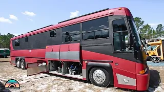 Beautiful 45 Ft. DIY Coach Bus Conversion for Semi-Retired Couple