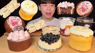 SUB) Korean Starbucks dessert, bagel, bun, cake mukbang asmr