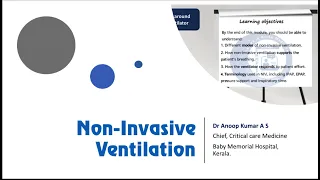 Non-Invasive Ventilation Part 1 | Webinar Campus | Dr Anoop Kumar A S #anoopkumaras