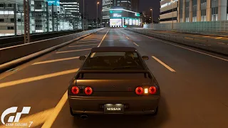 Gran Turismo 7 | Nissan GT-R R32 V-Spec II 1994 - Tokyo Expressway South Clockwise "Night" [4K PS5]