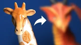 Turning a Giraffe Figurine into a DRAGON with Polymer Clay - Thrift Store Transformation E04