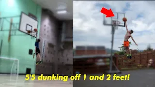 Shortest person ever to dunk off 1 and 2 feet?