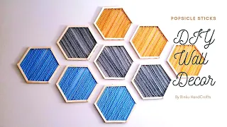 DIY Wall Decor | Popsicle sticks Hexagon | Home Decor | Rinku HandCrafts