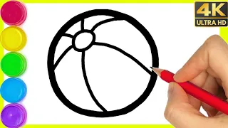 How to draw easy Ball Drawing step by step ||easy Ball Drawing with colour drawing  for beginners.