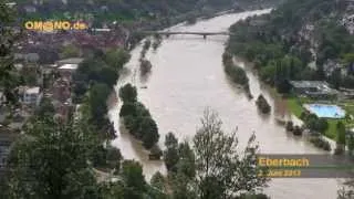 Hochwasser am Neckar in Eberbach und Hirschhorn 01./02.06.2013