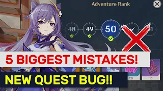 AVOID Those 5 AR Progression Mistakes! BEWARE Quest Bugs Out Co-op! | Genshin Impact