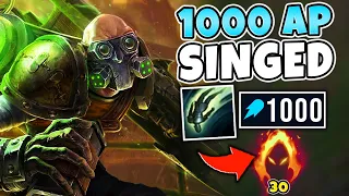 *NEW RECORD* HITTING 920+ AP ON SINGED! FLING HITS FOR HOW MUCH DAMAGE?! - League of Legends