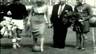 Footage of Marilyn Monroe Kicking Some Balls At Ebbets Field 1957