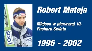 Robert Mateja - miejsca w pierwszej 10. Pucharu Świata - 1996-2002