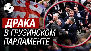 В парламенте Грузии «горячо»: депутаты вновь подрались из-за закона об «иногентах»