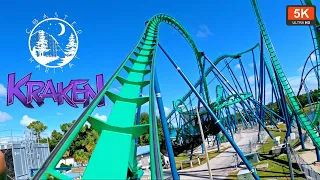 Kraken Front Row On Ride POV 5K 60 FPS UHD Repaint | B&M Floorless Coaster | SeaWorld Orlando