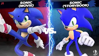 Sonic (Movie) vs Sonic (Storybook) - Super Smash Bros Ultimate