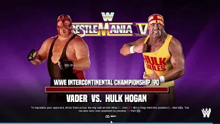 WWE 2K24 FULL MATCH — Big Van Vader vs Hulk Hogan  —  WWE Intercontinental Title Match!"