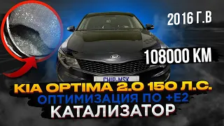 Kia Optima 2.0 2016г.в. Пробег 108000км. Оптимизация ПО, удаление катализатора.