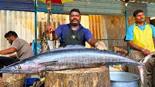 KASIMEDU 🔥 SPEED SELVAM | 17 KG BIG SEER FISH CUTTING | IN KASIMEDU | HD VIDEO | FF CUTTTING 🔪