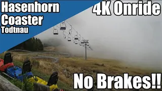 Hasenhorn Rodelbahn Todtnau 4K onride (Glad door regen!)