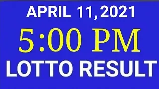 LOTTO RESULT TODAY 2PM APRIL 11 2021